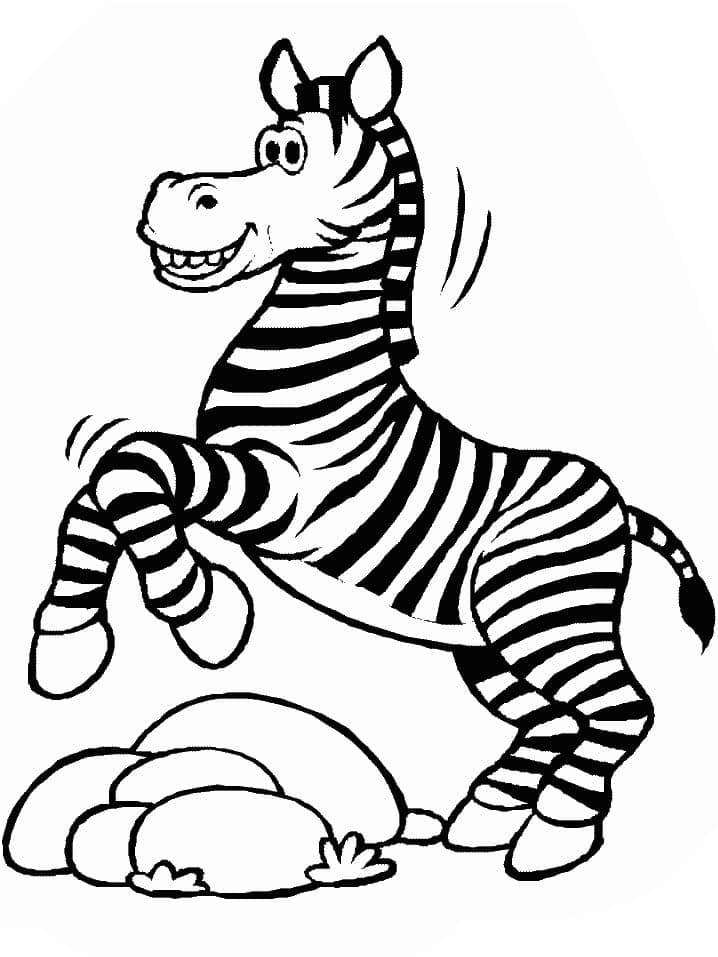Målarbild En Glad Zebra