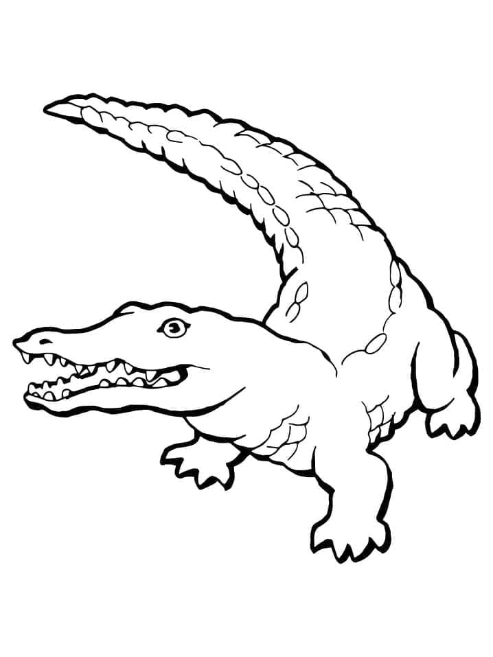 Målarbild En Krokodil