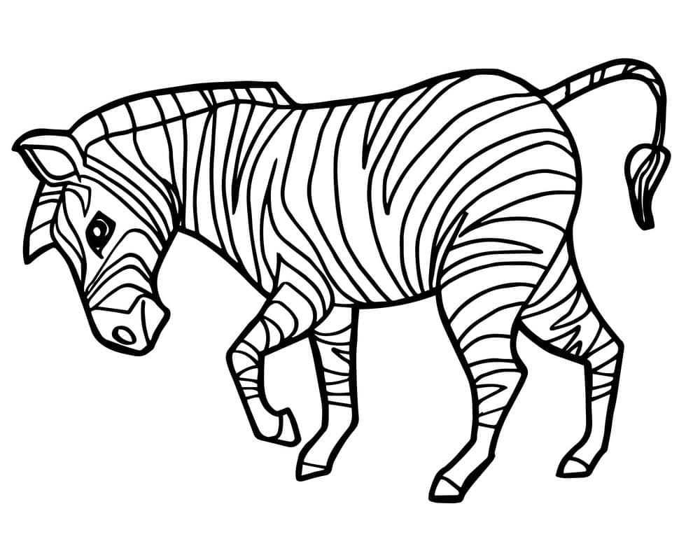 Målarbild En Zebra