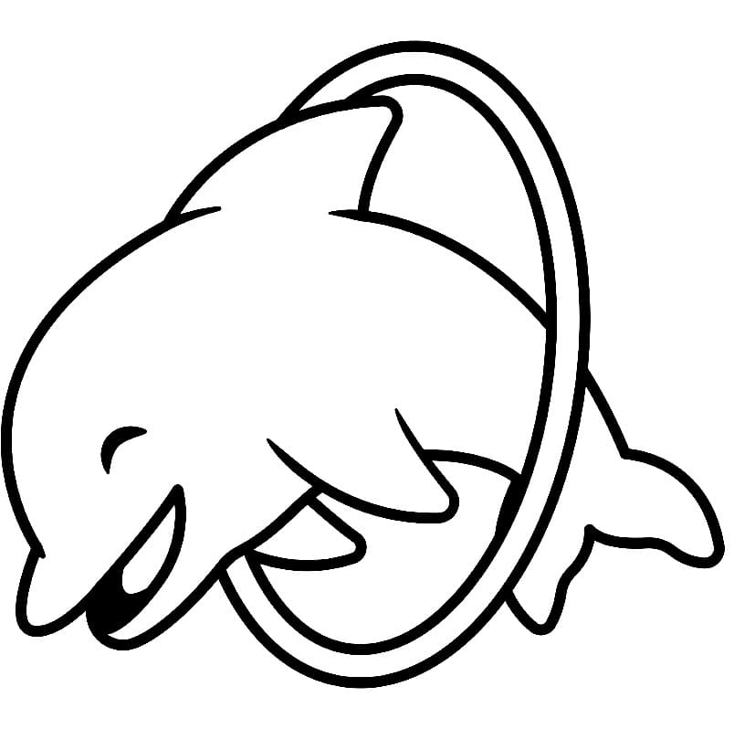 Målarbild Glad Delfin