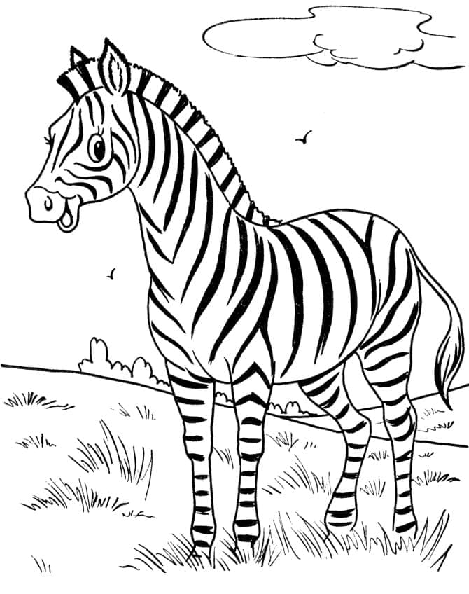 Målarbild Gullig Zebra