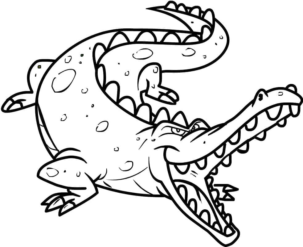 Målarbild Hungrig Krokodil