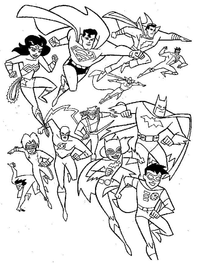 Målarbild Karaktärer från DC Justice League
