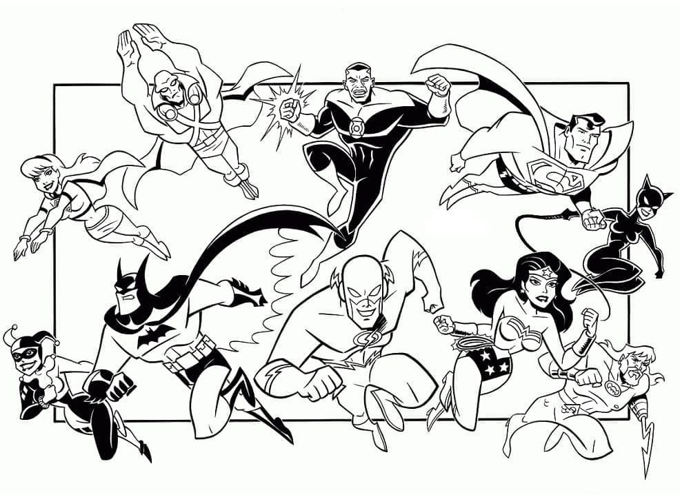 Målarbild Karaktärer från Justice League