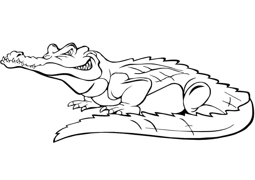 Målarbild Krokodil Gratis för Barn