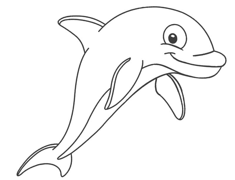 Målarbild Leende Delfin