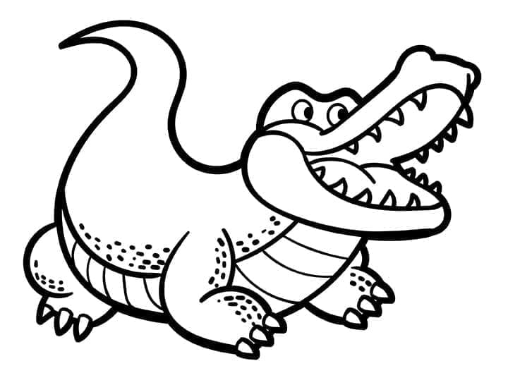Målarbild Leende Krokodil
