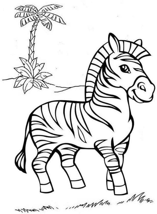 Målarbild Leende Zebra