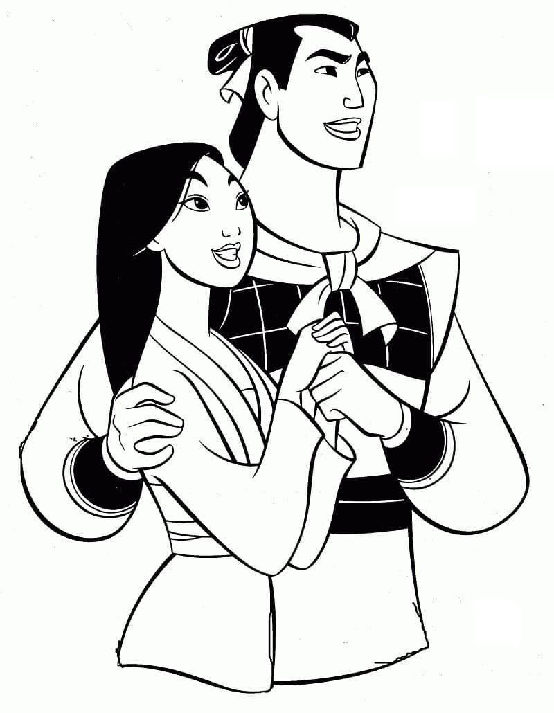 Målarbild Mulan och Li Shang