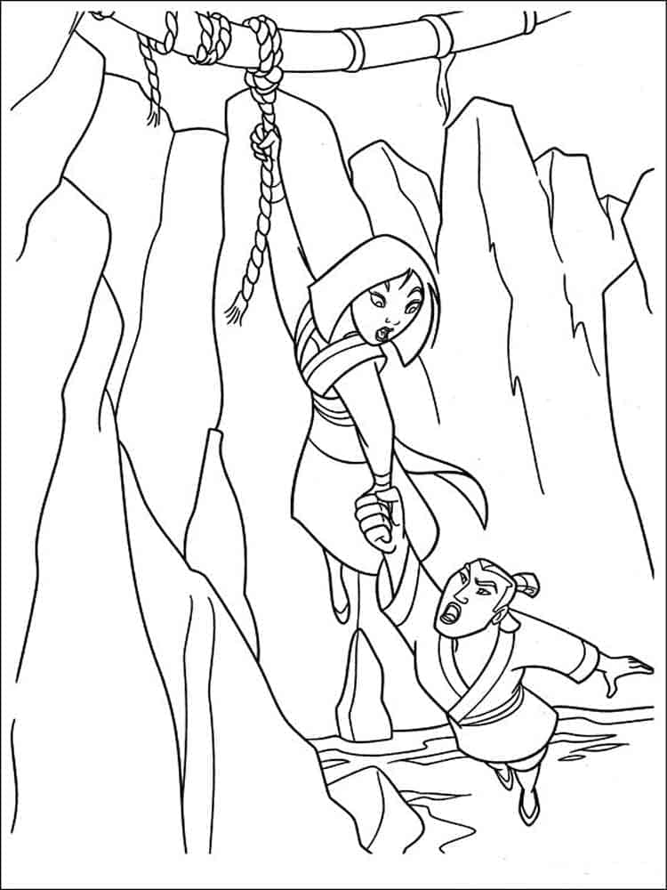 Målarbild Mulan Räddar Li Shang