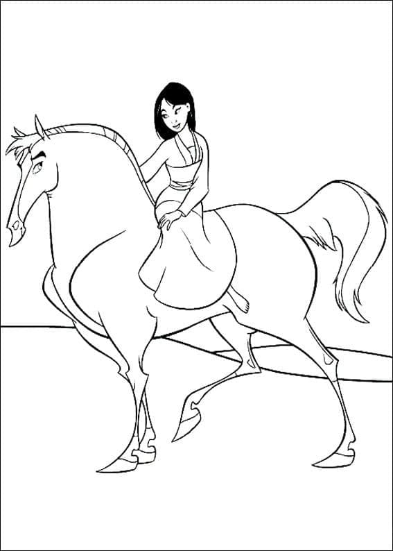 Målarbild Mulan Rider på Häst