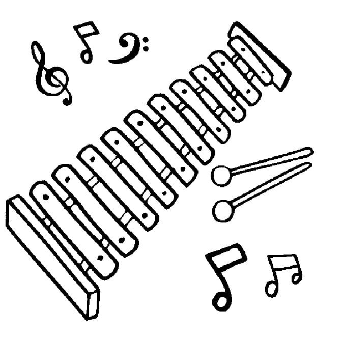 Målarbild Musik Xylofon