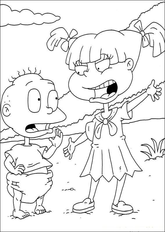 Målarbild Rugrats Tommy och Angelica Pickles