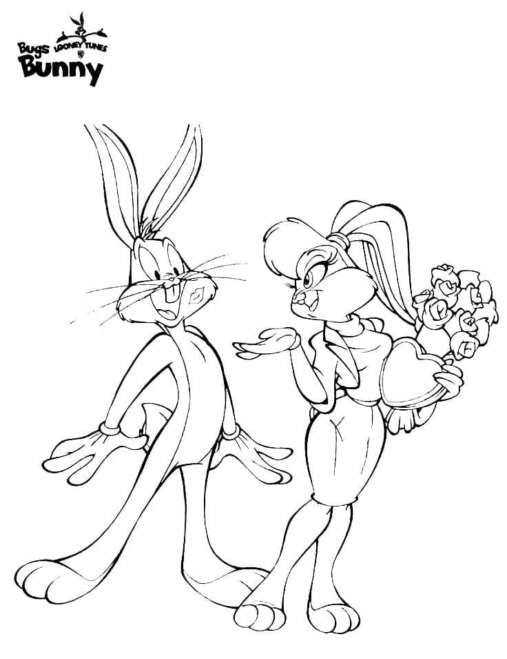 Målarbild Snurre Sprätt och Lola Bunny