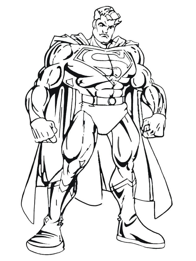 Målarbild Stålmannen i Justice League