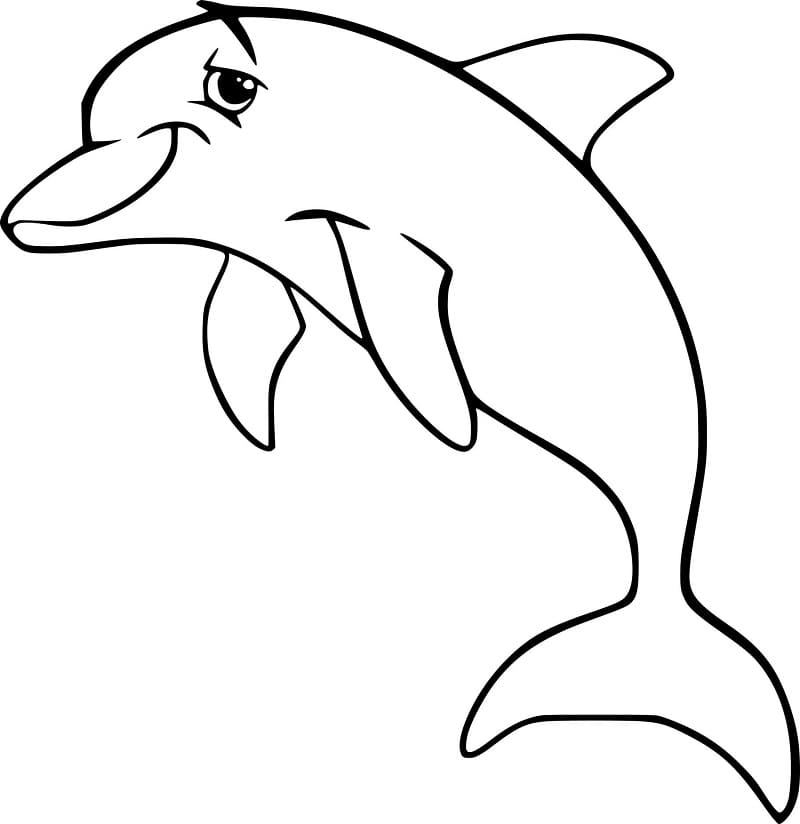 Målarbild Tecknad Delfin