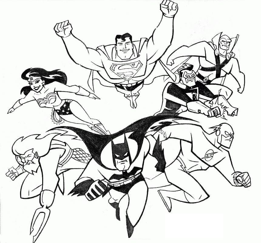 Målarbild Tecknad Justice League
