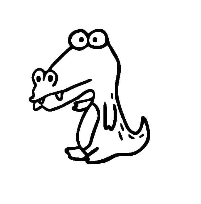 Målarbild Tecknad Krokodil