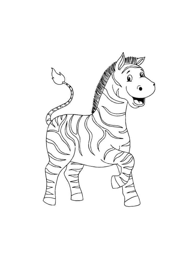 Målarbild Tecknad Zebra