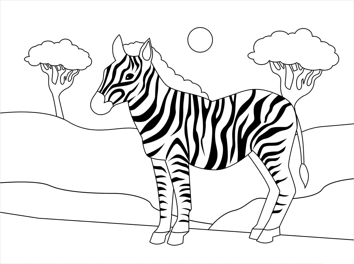 Målarbild Zebra för Barn