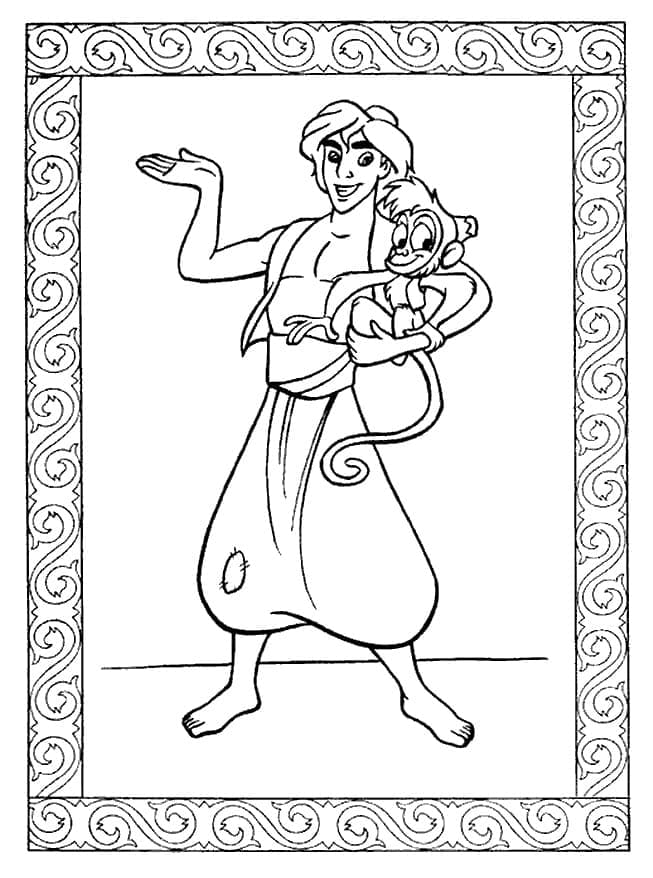 Målarbild Aladdin med Abu
