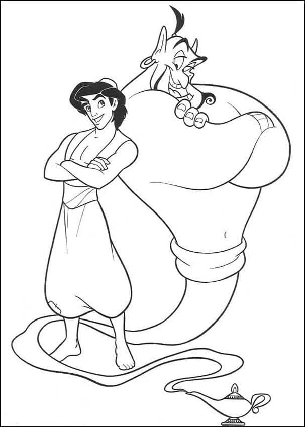 Målarbild Aladdin med Anden