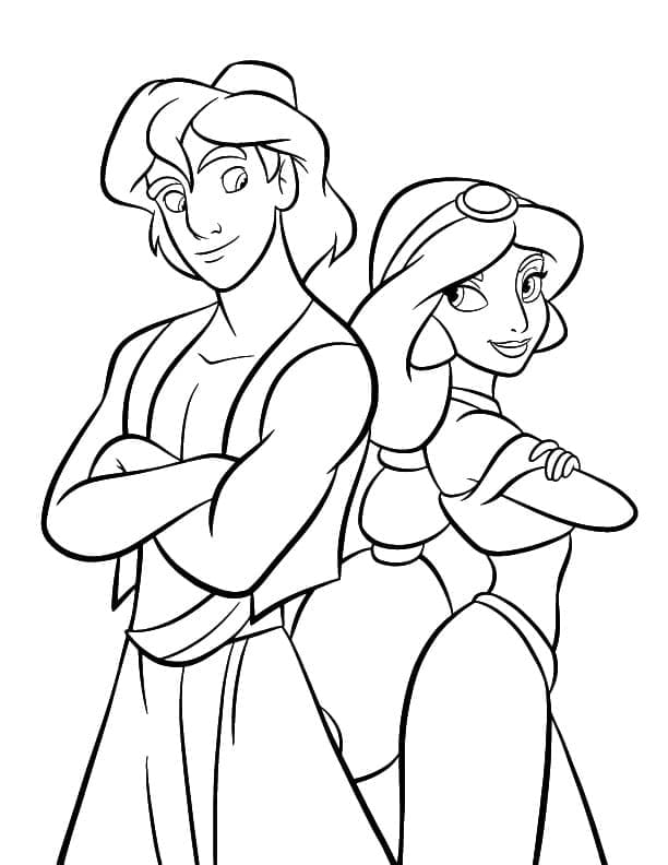 Målarbild Aladdin med Jasmine