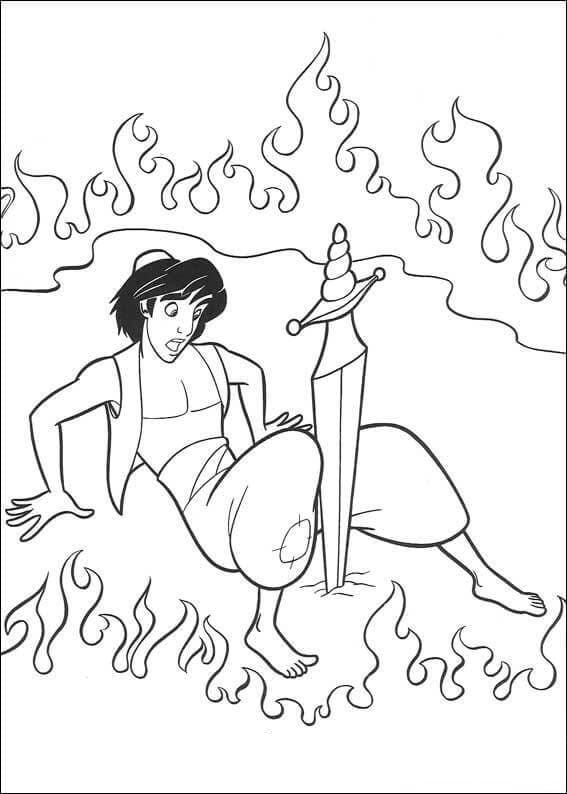 Målarbild Aladdin med Svärd