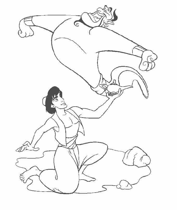 Målarbild Aladdin och Anden