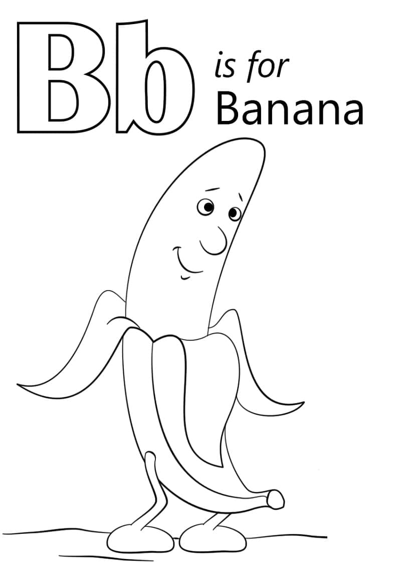 Målarbild Bokstaven B är för Banan