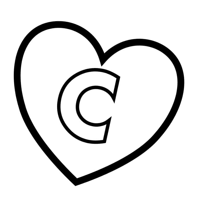 Målarbild Bokstaven C i Hjärtat