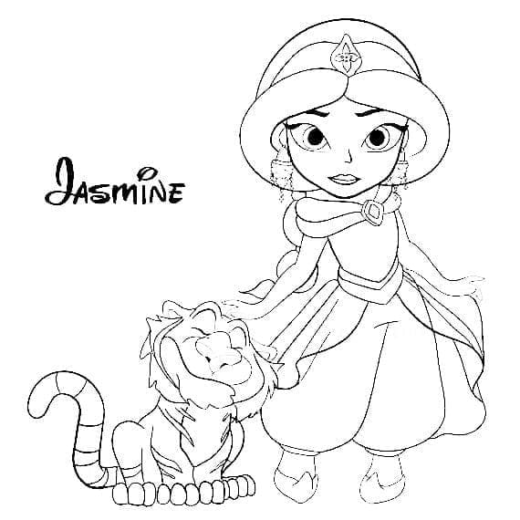 Målarbild Chibi Prinsessan Jasmine