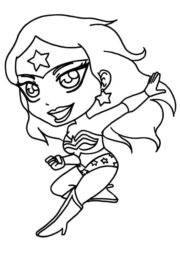 Målarbild Chibi Wonder Woman