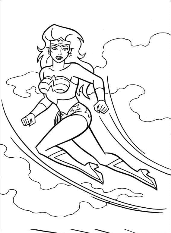 Målarbild Flygande Wonder Woman