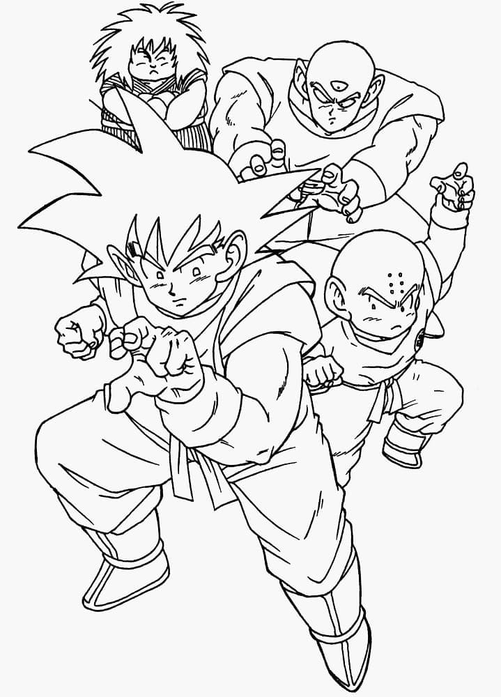 Målarbild Goku och Vänner