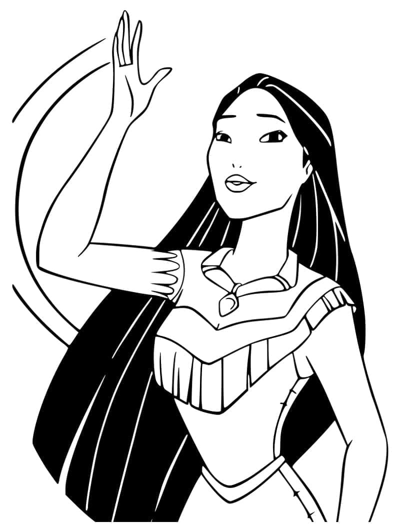 Målarbild Pocahontas Viftar med Handen