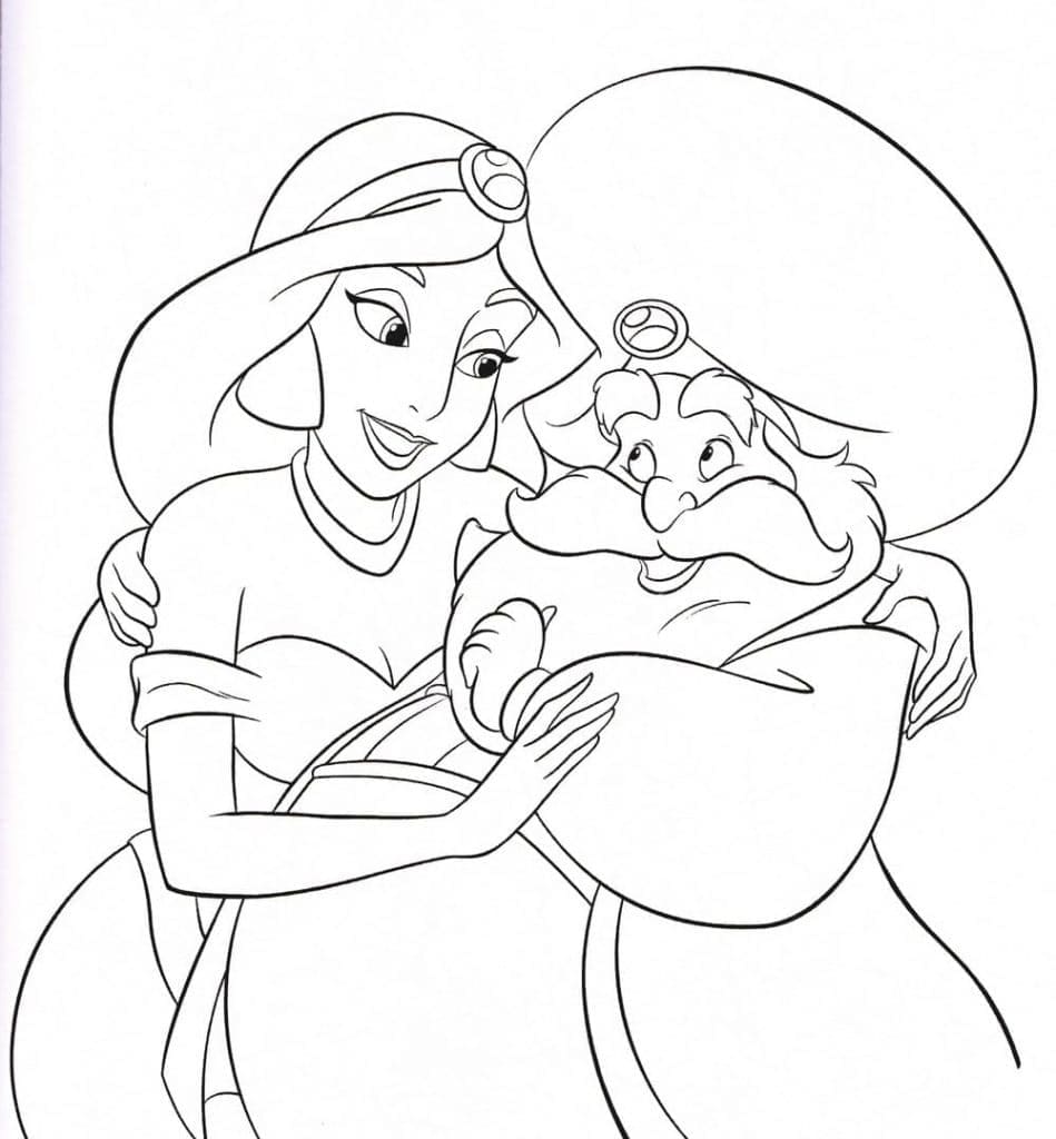 Målarbild Prinsessan Jasmine och Sultanen