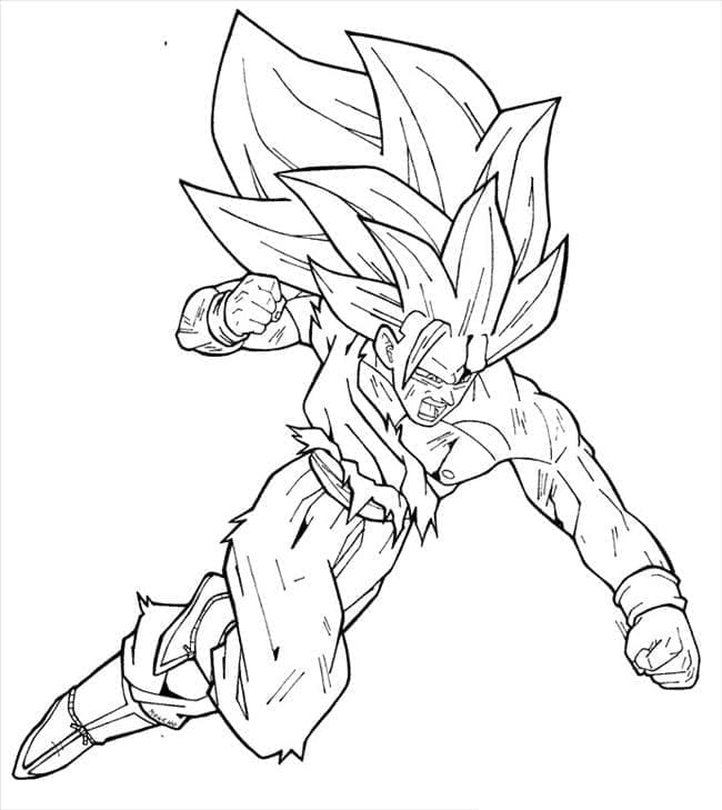 Målarbild Super-saiyajin 3 Goku