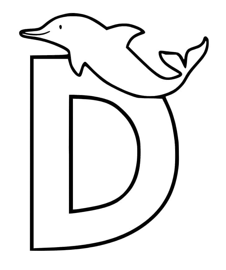 Målarbild Bokstaven D är för Delfin