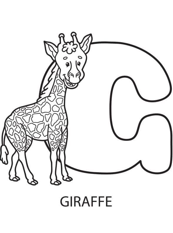 Målarbild Bokstaven G är för Giraff