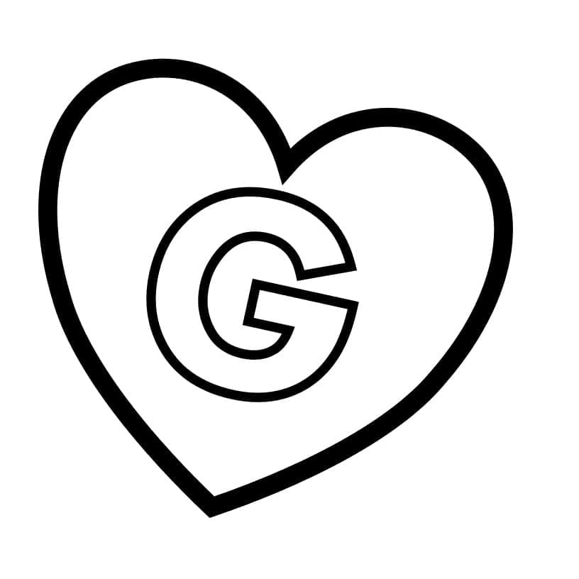 Målarbild Bokstaven G i Hjärtat