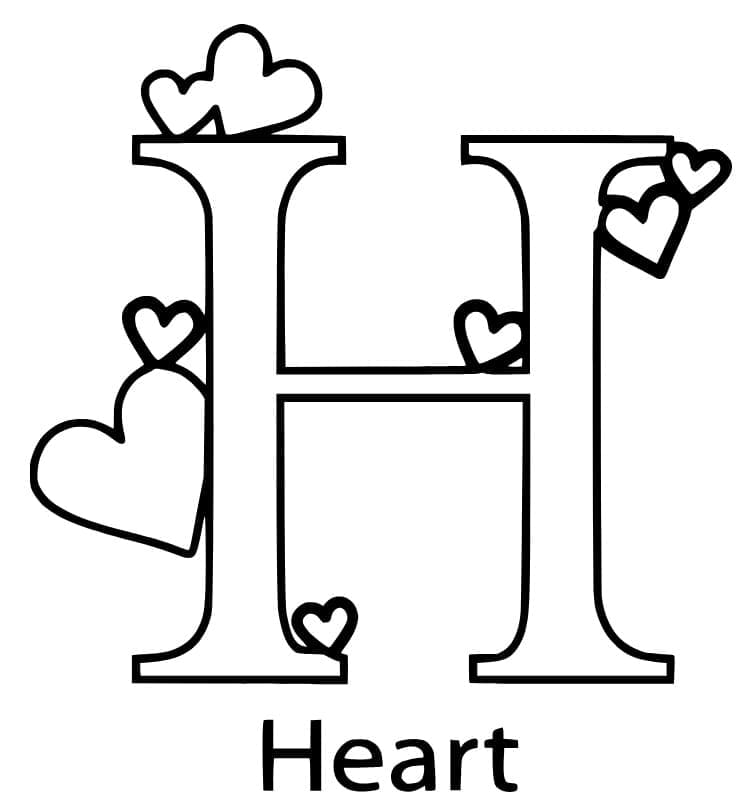 Målarbild Bokstaven H är för Hjärta