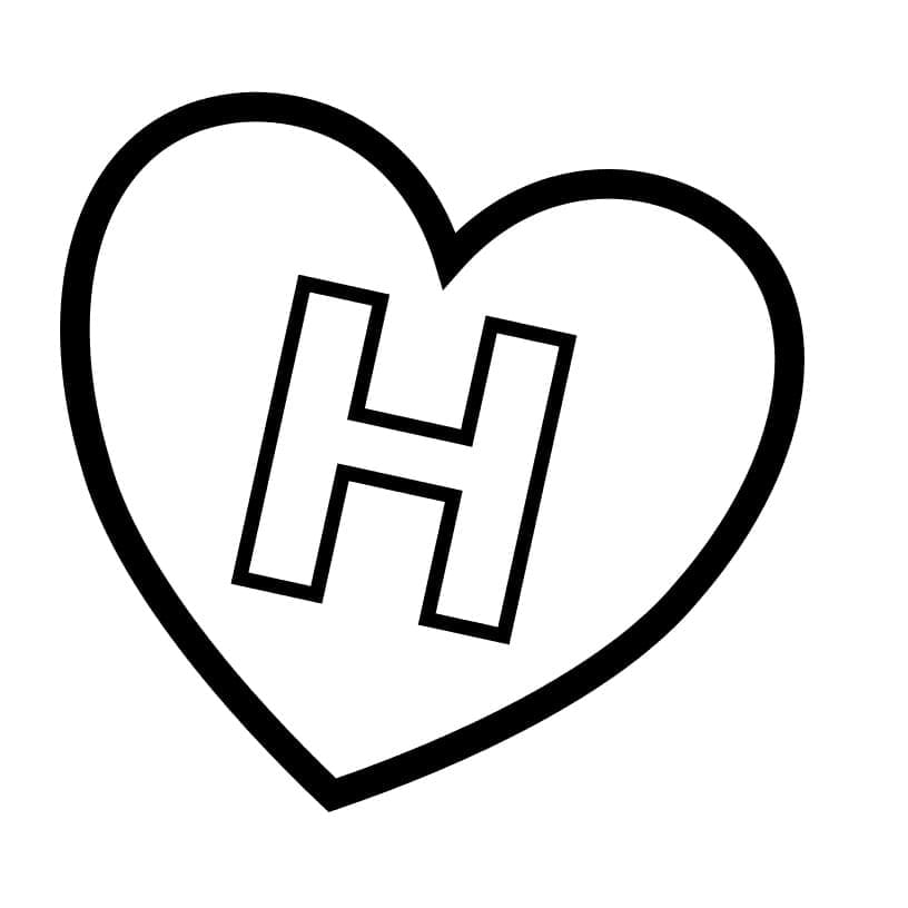 Målarbild Bokstaven H i Hjärtat