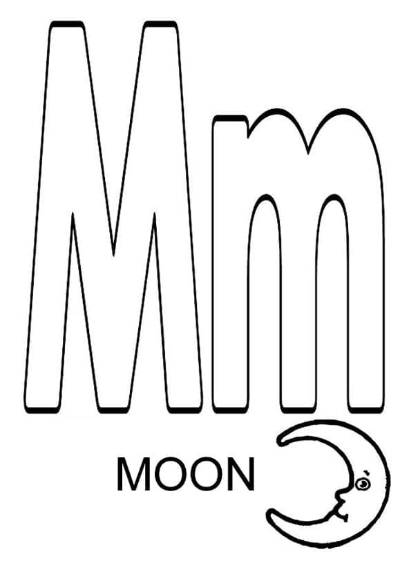 Målarbild Bokstaven M är för Månen
