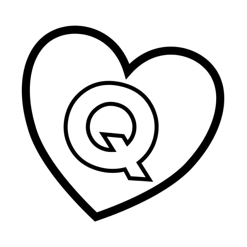 Målarbild Bokstaven Q i Hjärtat