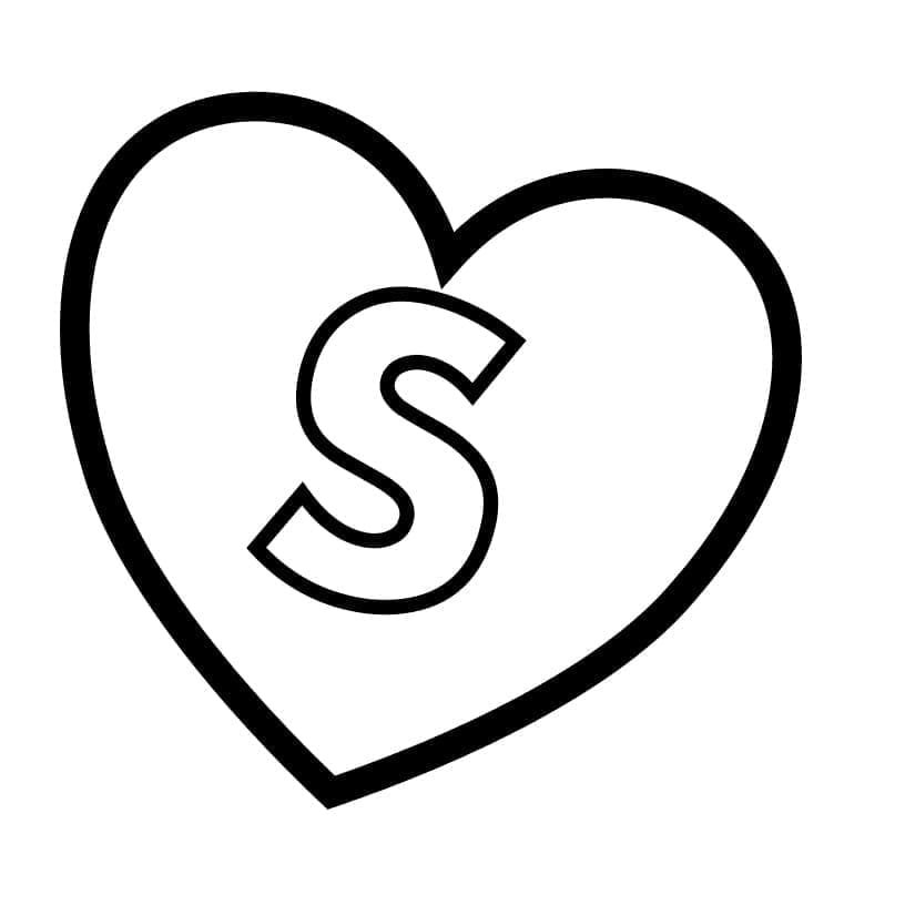 Målarbild Bokstaven S i Hjärtat