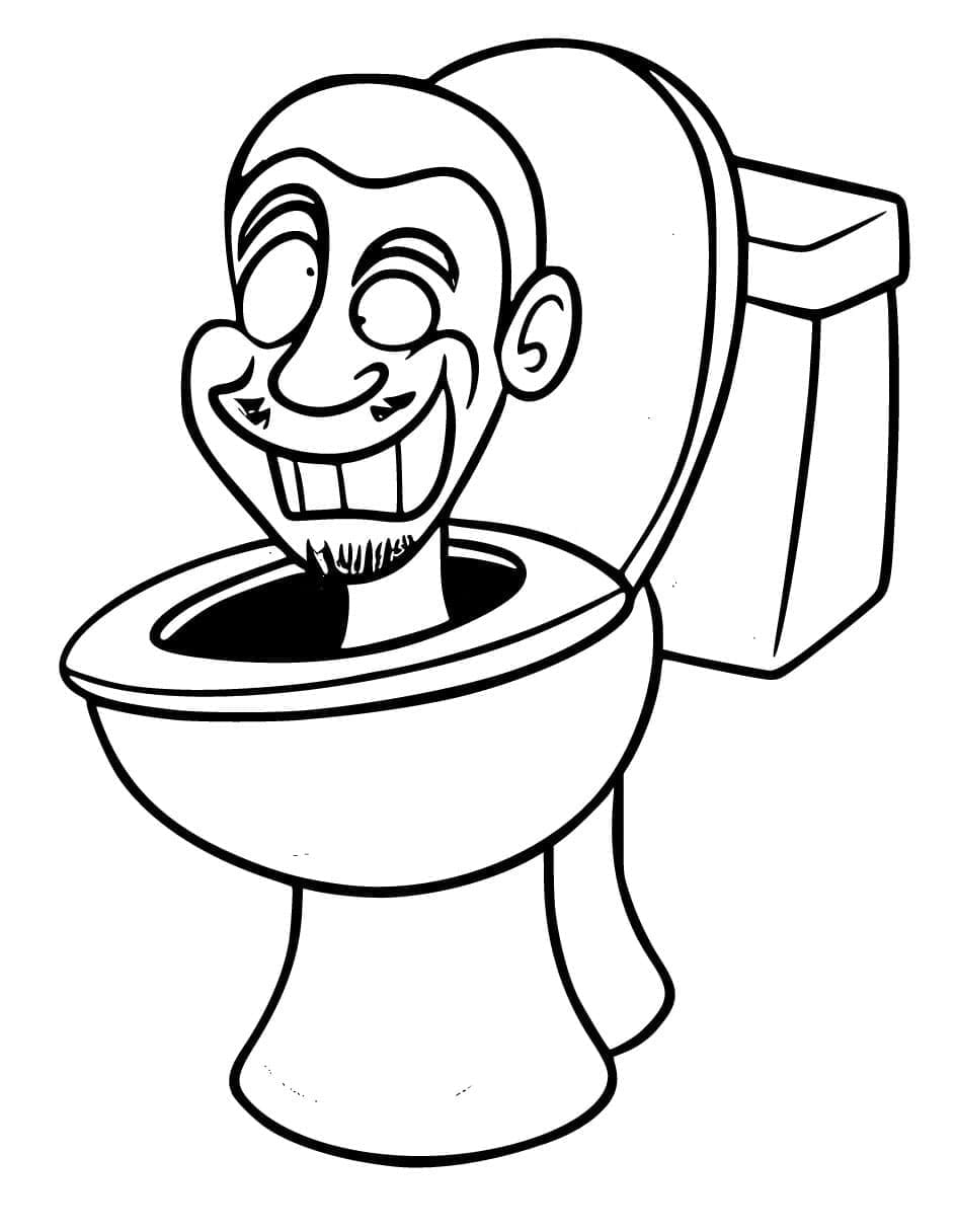Målarbild Dumma Skibidi Toilet
