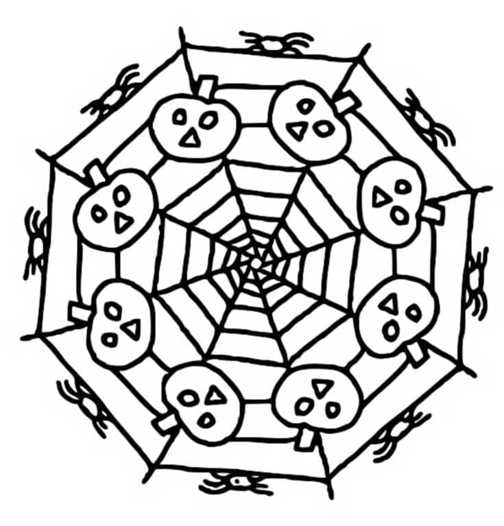 Målarbild Enkel Halloween Mandala