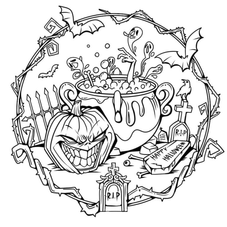 Målarbild Halloween Mandala för Vuxna