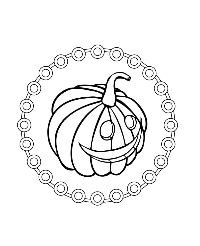 Målarbild Halloween Mandala med Pumpa